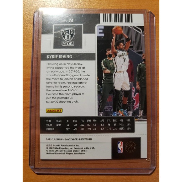 2021-2022 Panini Contenders Opening Night Ticket #74 Kyrie Irving Serial #23/25 - Picture 3 of 3